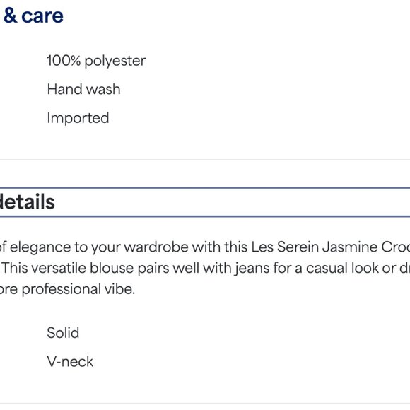 NEW Les Serein Teal V-Neck Blouse Small - Picture 5 of 5